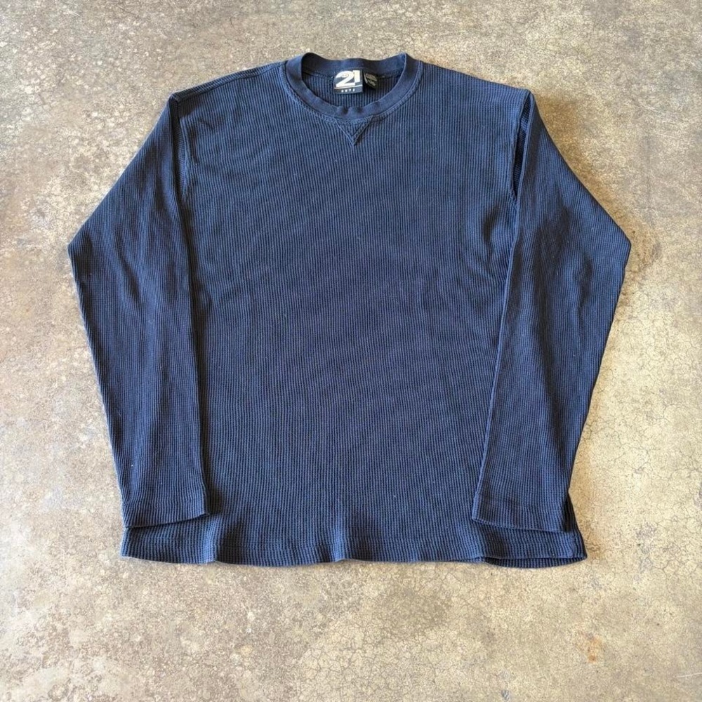 2000s Y2K black knit thermal